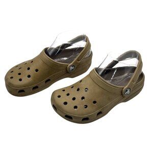 Crocs Shoes‎ Youth Unisex 3 Boys Tan Solid Classic Clog Retro Outdoor